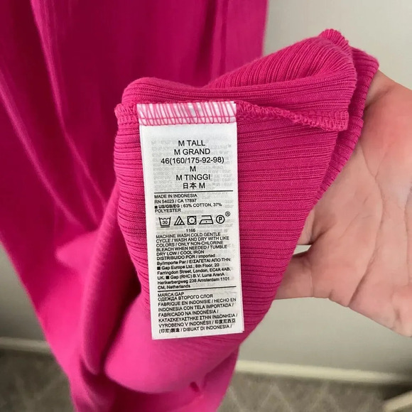 Gap Womens Pink Tank Dress Medium Tall Midi Sleeveless Stretch Pullover Bodycon - Picture 4 of 9